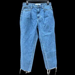 Hidden | High Rise Raw Hem Pleated Jeans | 28